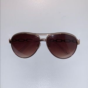 Gold Aviator Shaped Sunglasses